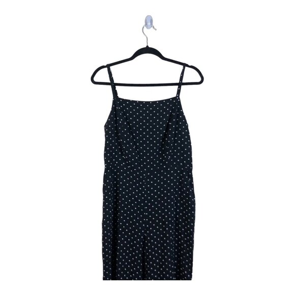 Old Navy L Jumpsuit Sleeveless Polka Dot Straight Leg Ruched Back Adjustable - Picture 3 of 7